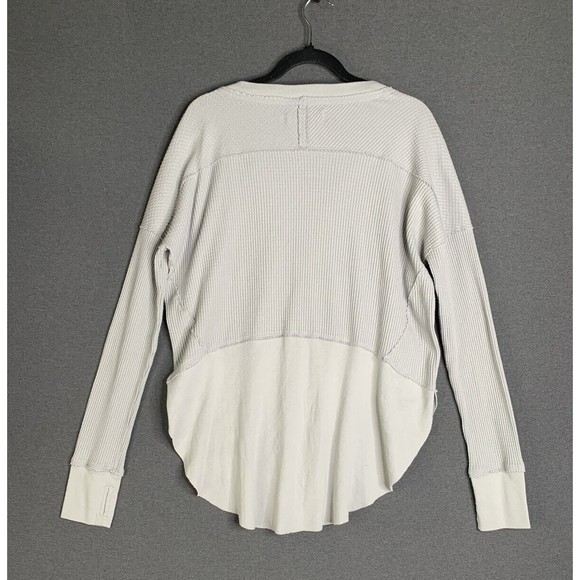 Free People Monterey Thermal Top Cotton Blend Thumb Hole Grey Women Small - Picture 2 of 13